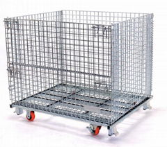 Wire Mesh Containert Wire Mesh Pallet Cage with Casters