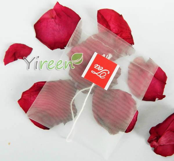 65 X 80mm String Nylon Tea Bags With Tags Transparent Bags