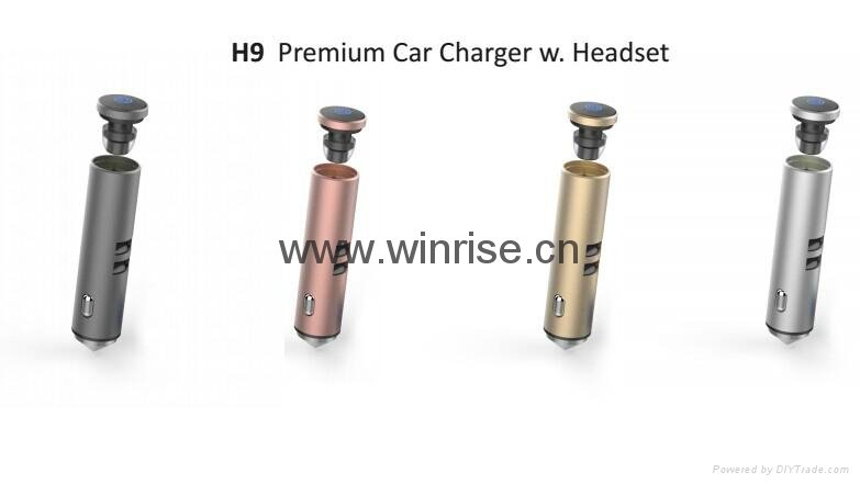 H9-Premium car charger with Headset