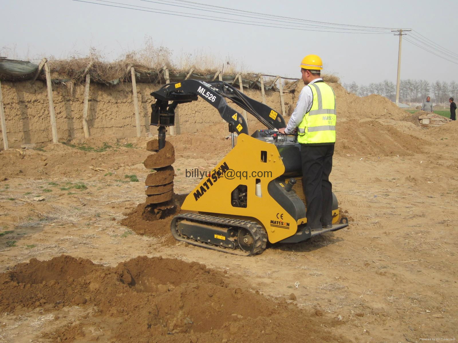 Earth auger drill bit for mini skid steer loader