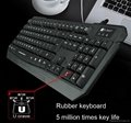 Wired rubber keyboard for PC Mac with frosted craft keys 3