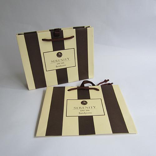 2 Pantone Colors Gift Bags Classic Stripes Tote Paper Shopper Bags