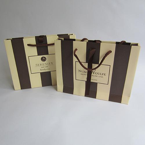 2 Pantone Colors Gift Bags Classic Stripes Tote Paper Shopper Bags 2