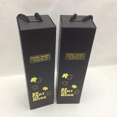 Black Single Bottle Wine Box Flat Pack Folding Wine Boxes