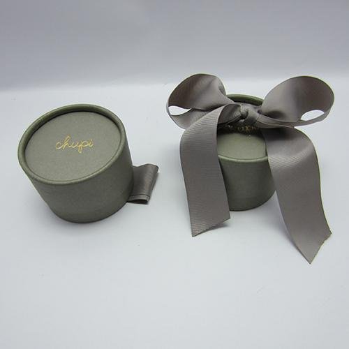 Round Pendant Bracelet Jewelry Case Gray Paper Board Jewellery Boxes 