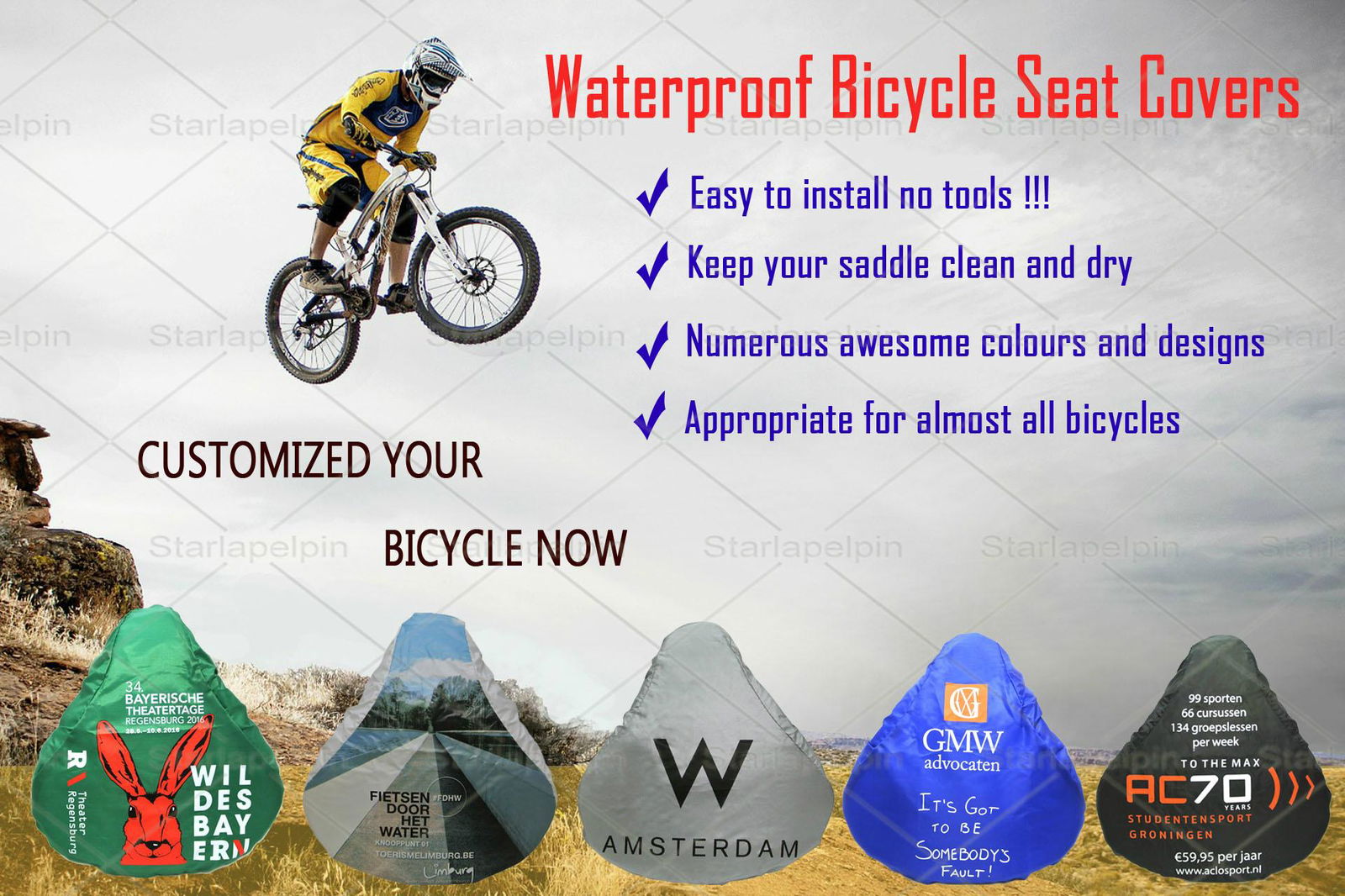 Best Custom Promotional Exercise Waterproof Polyester Bike Seat Cover 4