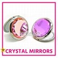 Fashionable Crystal Round Decorative Foldable Make Up Pocket Mirror
