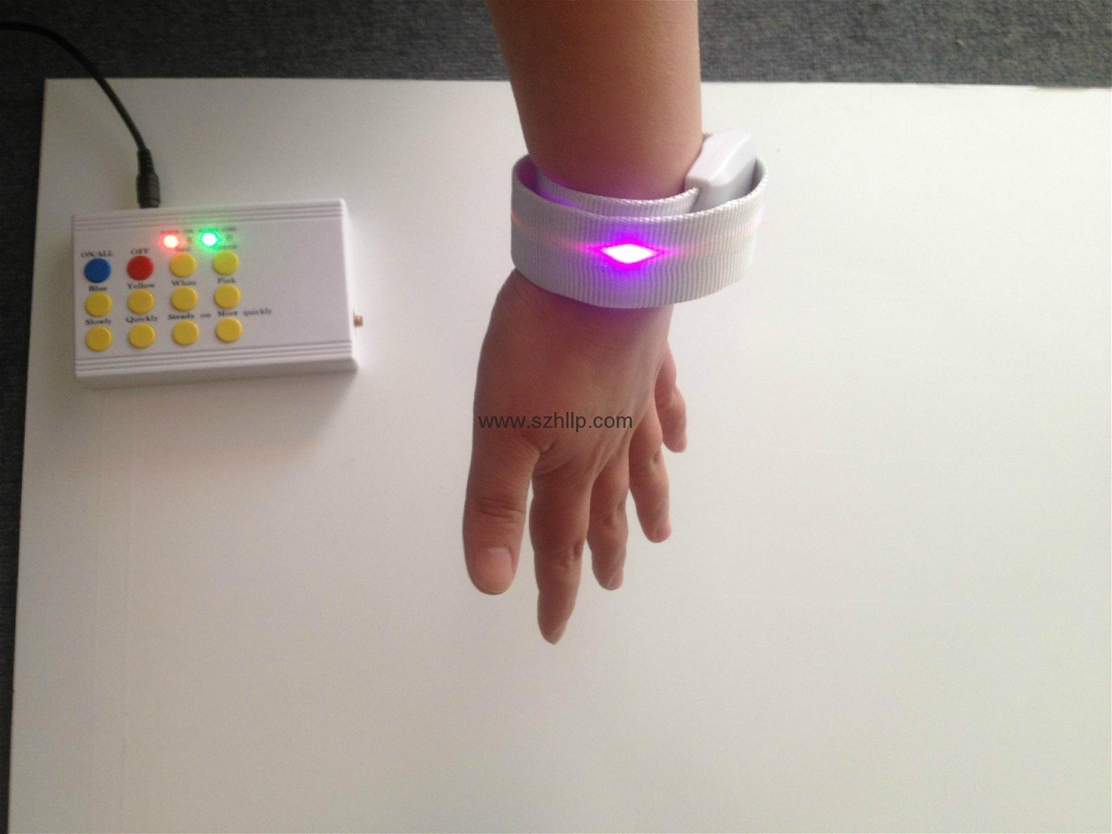Slap Wristband Bracelet with Remote Controlled LED Light for 2015 Event