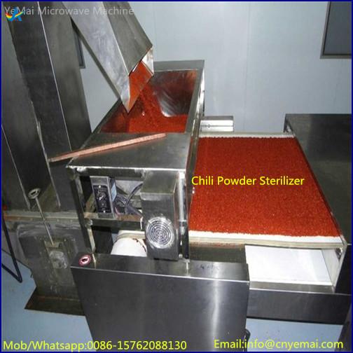 Application of tunnel microwave spices sterilizer:     Tunnel conveyor belt type