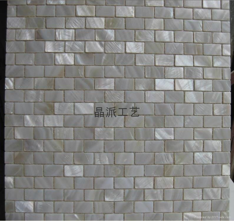 Rectangle Pure White River Shell Mosaics