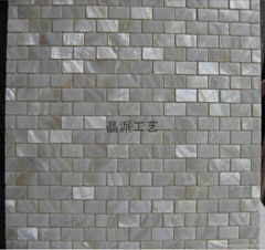 Rectangle Pure White River Shell Mosaics