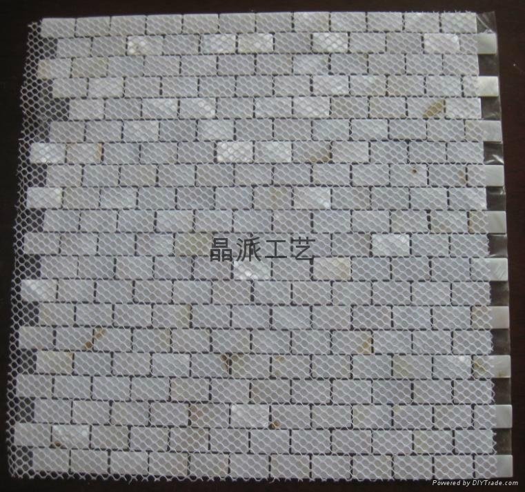 Rectangle Pure White River Shell Mosaics 3
