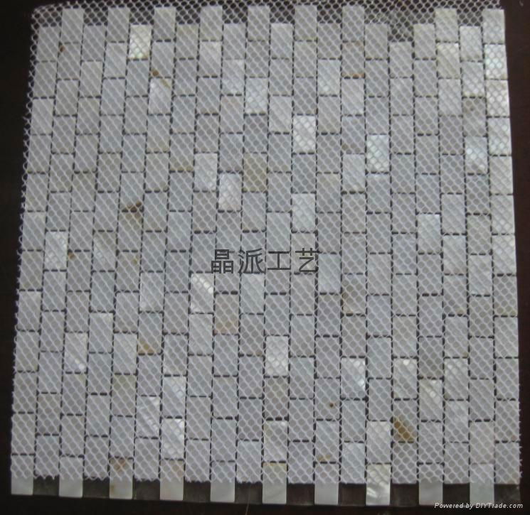 Rectangle Pure White River Shell Mosaics 4