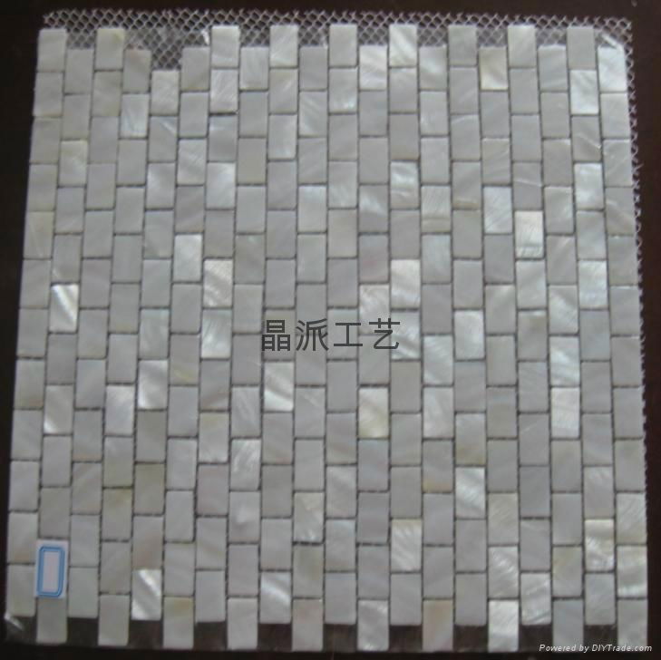 Rectangle Pure White River Shell Mosaics 5