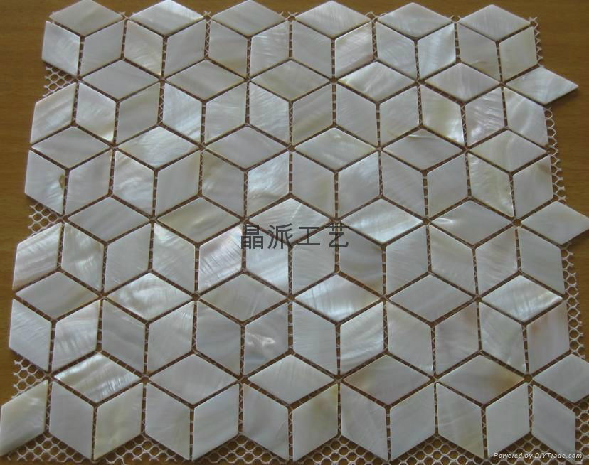 Rhombus Natural River Shell Mosaics