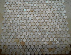 Hexagon White River shell mosaic