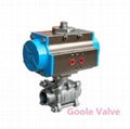 Pneumatic Three piece butt weld ball valve