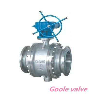 Forged steel Worm gear trunnion mounted ball valve