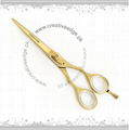 Hairdressing Scissors Barber Hair Cutting Barber Shears Titanium GOLD 1
