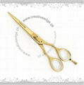 Hairdressing Scissors Barber Hair Cutting Barber Shears Titanium GOLD