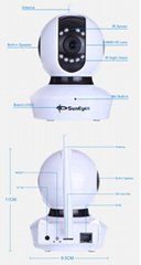 1280*720 1.0 Megapixel  IP CCTV indoor Camera Wireless H.264 IR Cut 