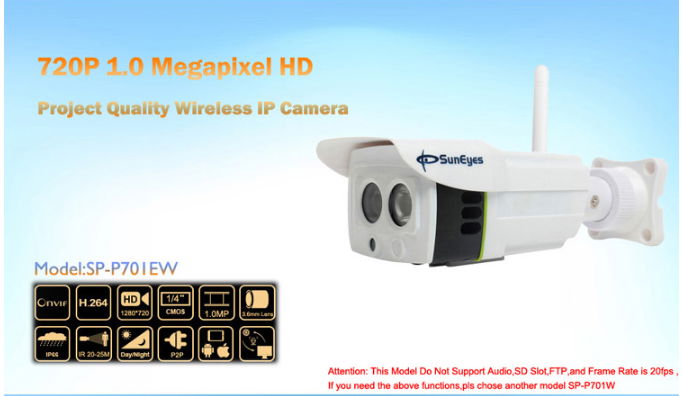  ONVIF Mini Wireless IP Camera Outdoor 720P Waterproof IP66 Wifi Network 1.0MP 