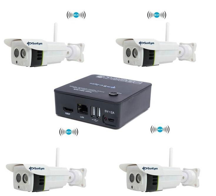  IP CCTV Camera and NVR kit Wireless 4pcs wifi 720P HD IP Camera Outdoor One NVR 2