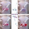 Cute birthday candle and flower girl petti tops cotton T-shirt