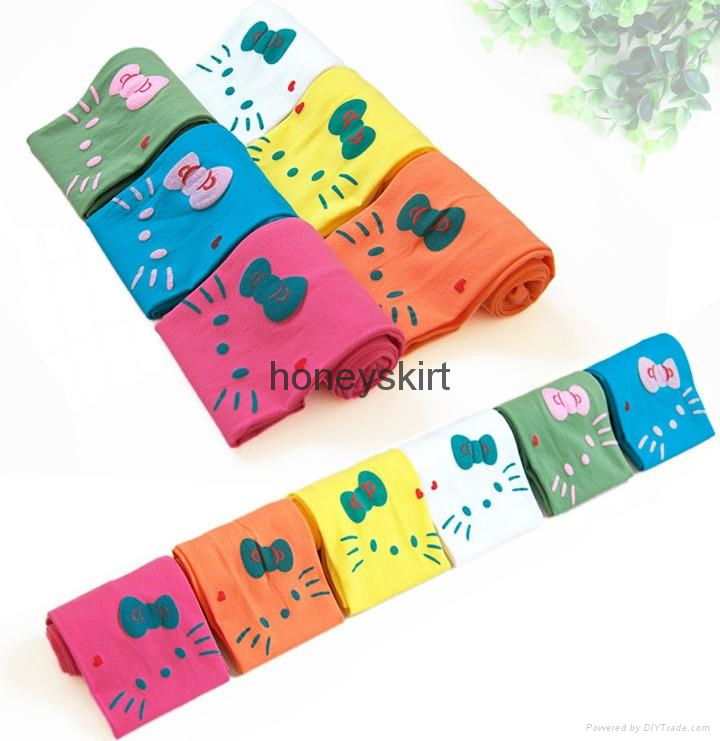 Cute Colourful KT cat Girls's Cotton Long Leggings 2