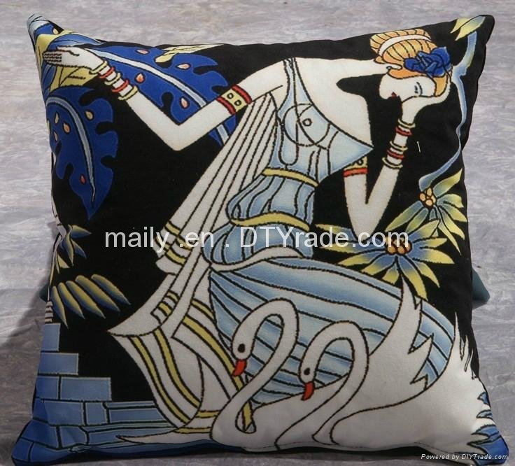 Cloth art sofa hemp and  velvet material pattern doll cotton pillow pillows 3