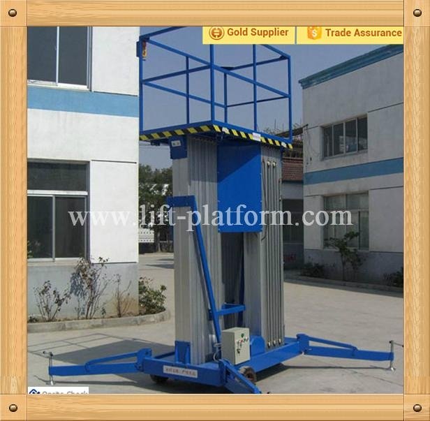 Single aluminum mast hydraulic lifting aerial work platform/work platform 3