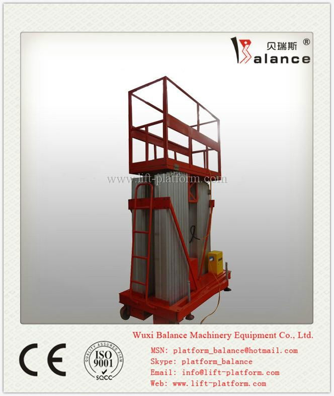 Aluminium elevator single mast working lift paltform 3