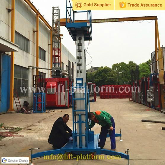 Aluminium elevator single mast working lift paltform 4