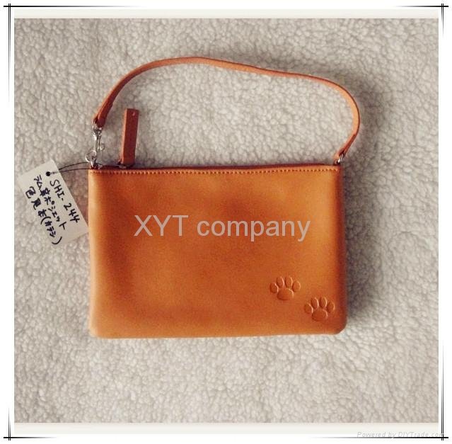 customize simple design and high grade genuine cow leather ladies wallet