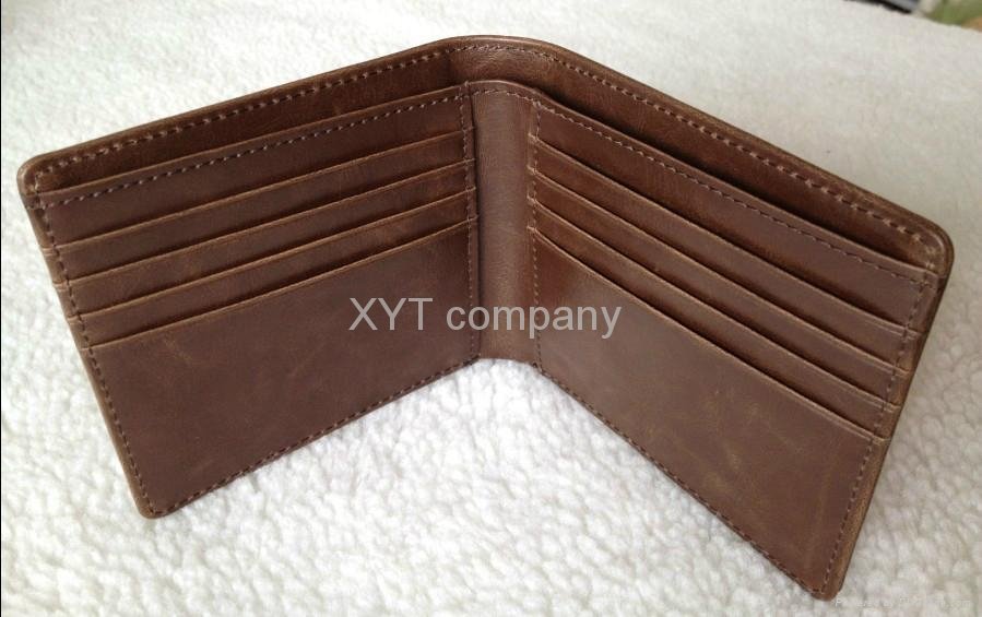 factory customize simple design PU leather men wallet  5