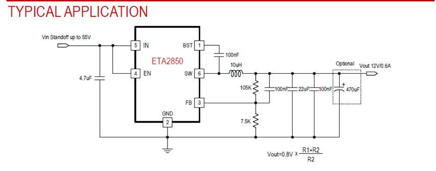 降压芯片-ETA2850S2G-SOT-23-6 可以替换MPS MP2451
