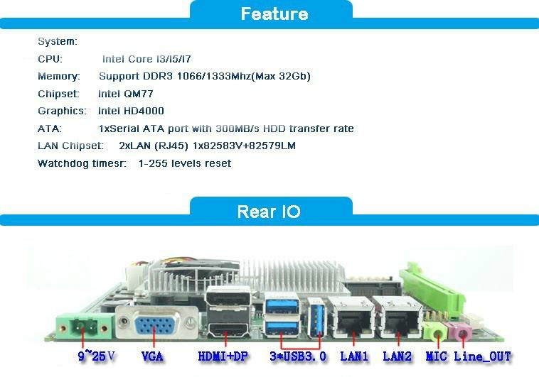 intel I3 Industrial Mini Itx Motherboard 