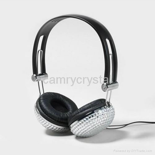 Union Jack Crystal Rhinestone DJ Hi-Def Noise-Canceling Over-Ear Headphones 4