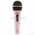 Pink Crystal Rhinestone Karaoke DJ Microphone with on and off Switch and XLR Cor 1