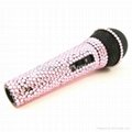Pink Crystal Rhinestone Karaoke DJ Microphone with on and off Switch and XLR Cor 2