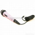 Pink Crystal Rhinestone Karaoke DJ Microphone with on and off Switch and XLR Cor 3