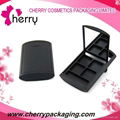 Black plastic cosmetic contianer makeup eyeshadow container packaging  1