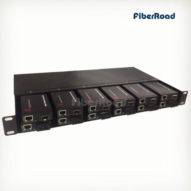 12 Slots Rackmount for Mini Media Converter with Dual Redundant AC or DC Power 