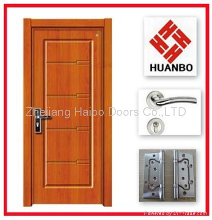 Modern design PVC MDF Interior wooden glass door 3