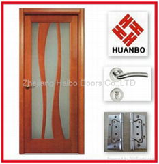 Modern design PVC MDF Interior wooden glass door