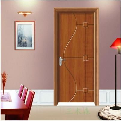 Modern design PVC MDF Interior wooden plain doors 3