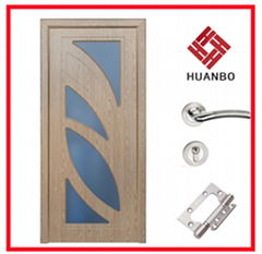 Modern design PVC MDF Interior wooden doors for bathroom