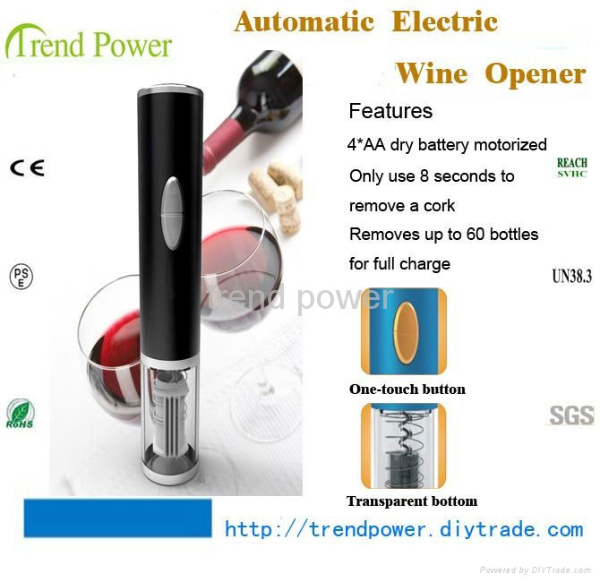 Automatic electric wine opener corkscrew