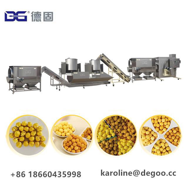 caramel chocolate powder mushroom popcorn production line by Jinan DG Machinery