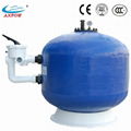 Side mount fiberglass sand filter for swimming pool